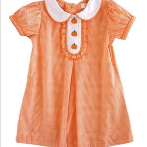 Pumpkin orange gingham dress